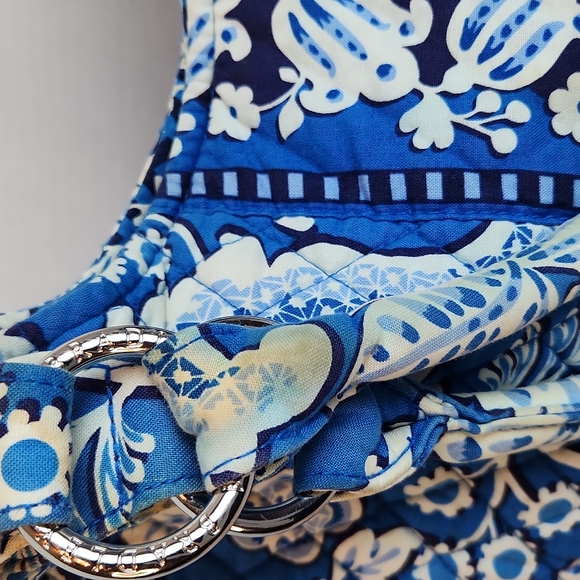 Vera Bradley Shoulder Bag Blue White Floral - Picture 5 of 16